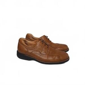 Johnston & Murphy Brown Sheepskin Leather Men's Oxfords Size 10.5 M